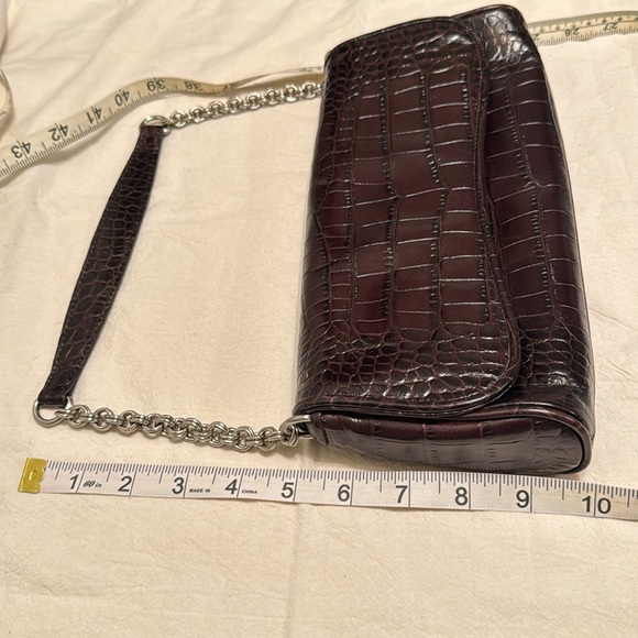 Ann Taylor Croc Embossed Clutch Handbag - Picture 3 of 14